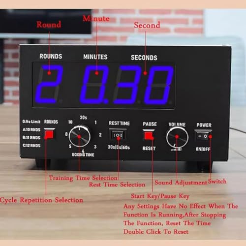 Temporizador de Intervalos para Boxeo con Zumbador Ajustable miniatura 5