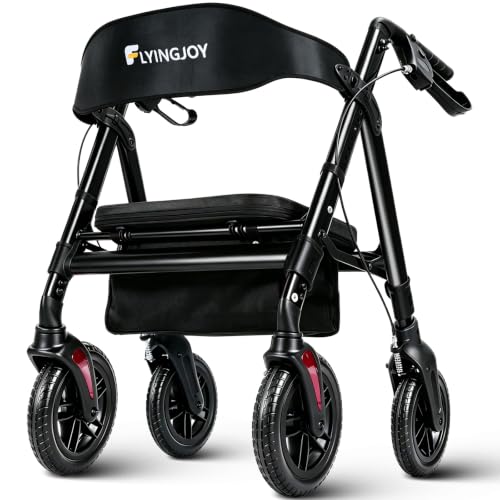 450Lbs Bariatric Rollator Walker Heavy-Duty Walkers for Seniors with seat