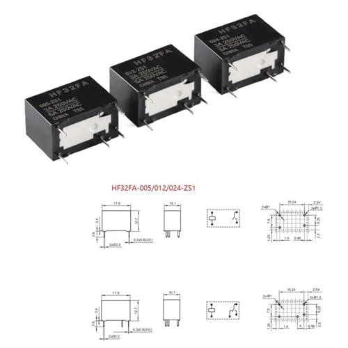 Relé HF32FA-024-ZS2 para sustitución de componentes dañados en fuentes de alimentación fijas 3