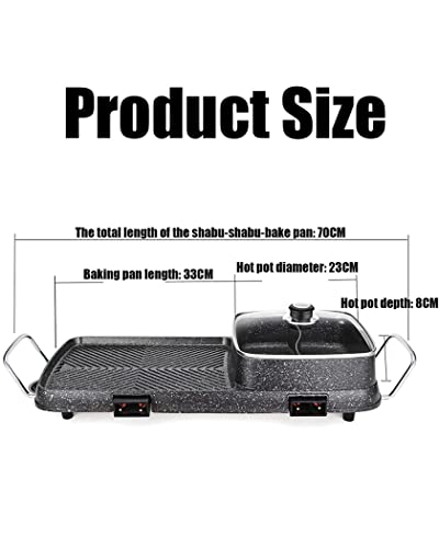 2 em 1 Grelhador Elétrico E Panela Quente 2200 W Frigideira De Churrasco Shabu Shabu Máquina De Chur