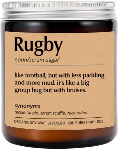 LylesGift Rugby Candle, Lavender Scented, 8oz