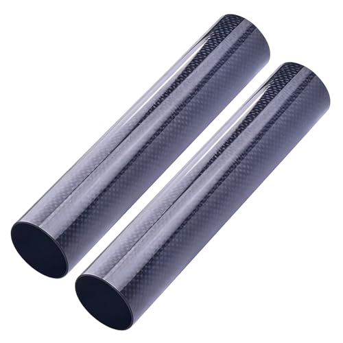 1.5mm Thick Carbon Fiber Tube with 2-Pack, Outer Diameter 6mm-50mm, Length 1000mm, Twill Glossy Surface Round Rod, for Industry DIY Projects(21x18x1000mm)