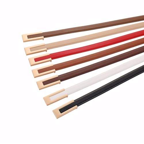 Women’s 0.7″Skinny Genuine Leather Belts for Jeans Pants Dresses Fashion Waist Belt with Gold Buckle3