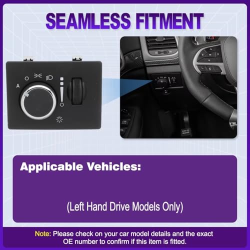 Interruptor del faro 68307819AA soluciona fallos de luces en Grand Cherokee 2018-2021 6