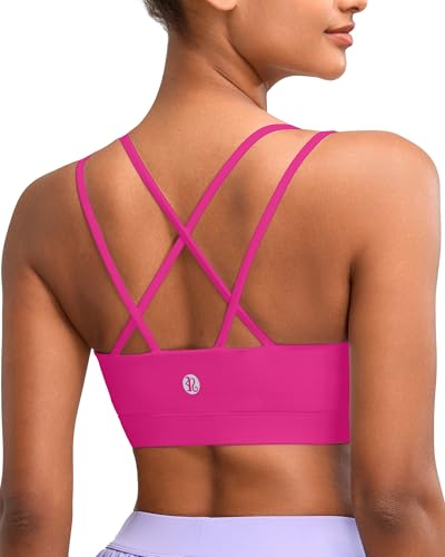 Image of RUNNING GIRL Sports Bras for Women High Support,Criss-Cross Back Strappy Bra Moulded Cup High Impact Workout Crop Tops