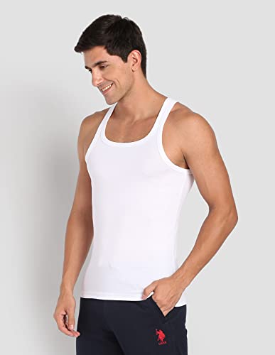 Image of U.S. Polo ASSN. Men's EV006 Pure Cotton Ribbed Vest - Pack of 1