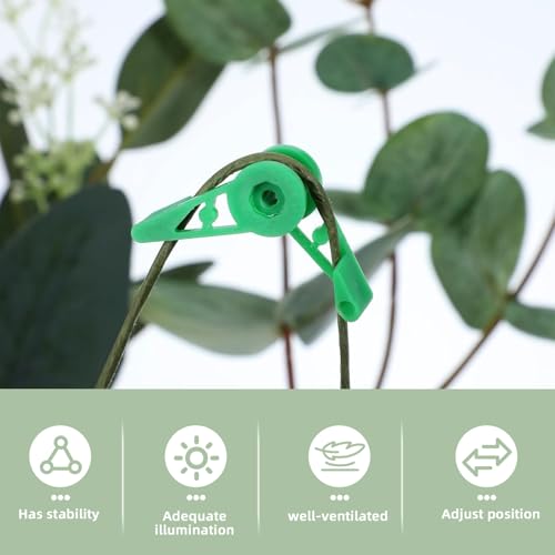 Ajuanbazha 120 Teiliges LST Pflanzenclip Set, 50 Rote & 50 Grüne 90° Low Stress Training Clips Plus 20 pcs 360° Drehbare Pflanzenbieger, Pflanzenclips für Sanftes Biegen und Pflanzenführung