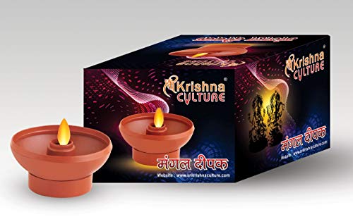 SrI Krishna CULTURE-Flameless LED Flickering Flame Diya/Candle-Re...