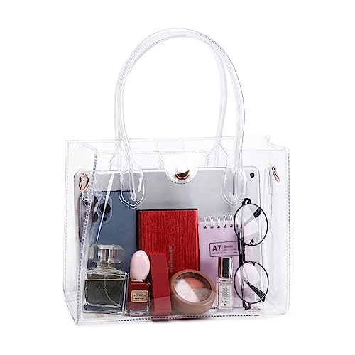 Bolso transparente para mujer, bolsa tote aprobada para estadio miniatura 6