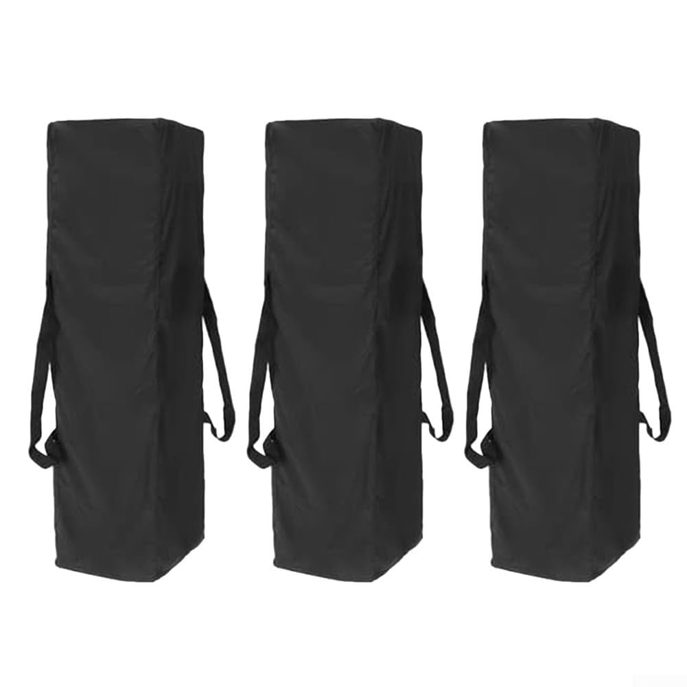 Sac de rangement noir pour tente, auvent, sac de rangement imperméable noir, avec cordon de serrage et deux dragonnes, pour meubles, grils, etc. (140 x 34 x 44 cm)