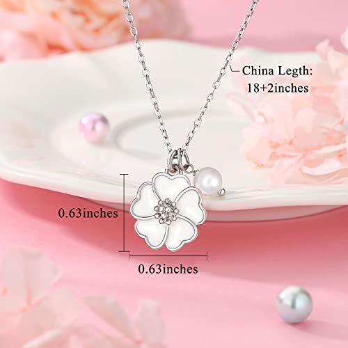 PINKDODO Flower Girl Pearl Charm Necklace Wedding Jewelry Gifts3