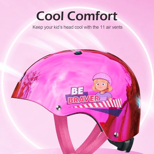 Image of Odoland Kids Bike Helmet for Boy Girl Age 3-8 for Cycling, Scooter, Skating