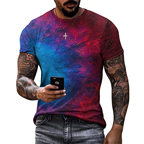 Camiseta Hombre con Estampado 3D Cuello Redondo Casual Ropa Calle Hombre Comodidad Elástica Camiseta Casual Hombre Camiseta Manga Corta Hombre Camiseta Deportiva Verano Hombre TTA25-07 S Cover