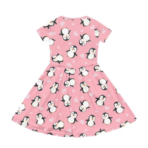 Image of Short Sleeve Dress for Girls with Pockets Cute Toddler Girl Clothes Summer 2-12