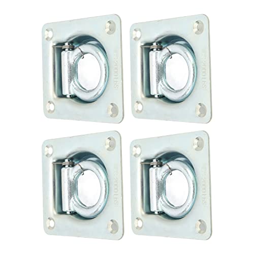 MasYosh Anello di Fune per Rimorchio Incasso, Ancoraggi di Ancoraggio con di Rottura in Acciaio Al Carbonio 2000 Libbre per il Fissaggio del Carico, con Design Antiruggine per