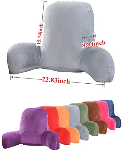 Backrest Reading Pillow With Arms,Plush Big Backrest Pillow Sofa Bed Back Support Cushion Great For Or Sitting In Bed For Relaxing Gaming Reading #TOP3