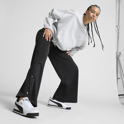 PUMA Puma Women's Roma, 24-Standard-Puma White-Puma Black-Puma Team Gold, 6.5