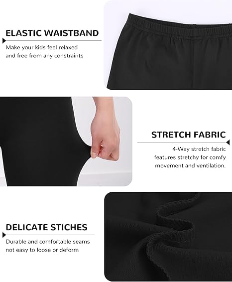 WKLOUYHE Girls' Cycling Shorts Kids Cotton Shorts Leggings for Girls Summer_Pack of 02,Black and Beige(14-15 Years) - Image 8 thumbnail
