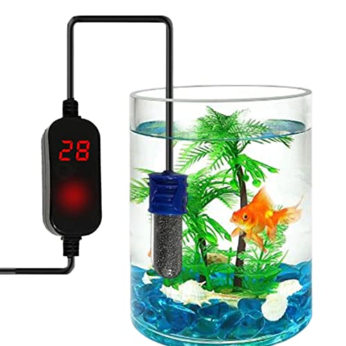 1/2/4個 ミニ水族館水槽ヒーター水中タットヒーター自動 15W USB水族館ヒーター デジタル温度表示と外部設定ボタン付きの可調節水槽ヒーター 水槽用外部温度コントローラー付きミニ水槽ヒーター 温度設定は 20 〜 34°C で、精度は 0.5 °C