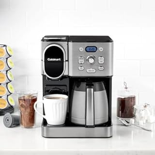 Cuisinart Coffee Center 10-Cup Thermal Carafe Drip Coffee Maker and Single-Serve Brewer with Over Ice Function, Fully Automatic Coffeemaker, Compatible with Single-Cup Pods, Black/Stainless, SS-21NAS