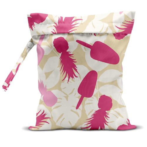 zcyxuuw Wet Bag, Wet Dry Bag, Wet Bag for Swimsuit, Travel, Beach, Pool, Diapers, Dirty Yoga Gym Clothes, Makeup Bag, Waterproof Tropical Palm Leaves Decor Jungle Palm Leaf Favors