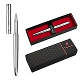 Unique : cette balle de scooter est disponible dans les couleurs argent ou Gunmetal. Stylo à bille Pierre Cardin ou set Les stylos ont une forme très élégante et une gravure fine sur toute la surface. Le stylo à bille a un mécanisme rotatif et contient une mine de qualité de 1 mm de couleur bleue. La balle à roulettes contient une miene allemande Schmidt de 0,6 mm en couleur bleue d'écriture. Les deux sont livrés avec une mine de rechange noire dans une luxueuse boîte Pierre Cardin avec certificat d'authenticité.