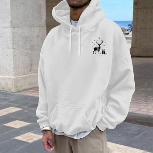 Mens Christmas Graphic Hoodies Elk Deer Printed Ugly Christmas Sweatshirts Oversized Winter Fasion Pullover Tops2