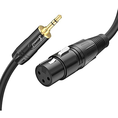 Sovvid XLR Cable to 1/8Inch 3.5mm - 3FT XLR Female to 3.5mm Male Microphone Cable Cord Professional TRS Stereo Balanced Cable for iPhone iPad Tablet Laptop and More Black Cover