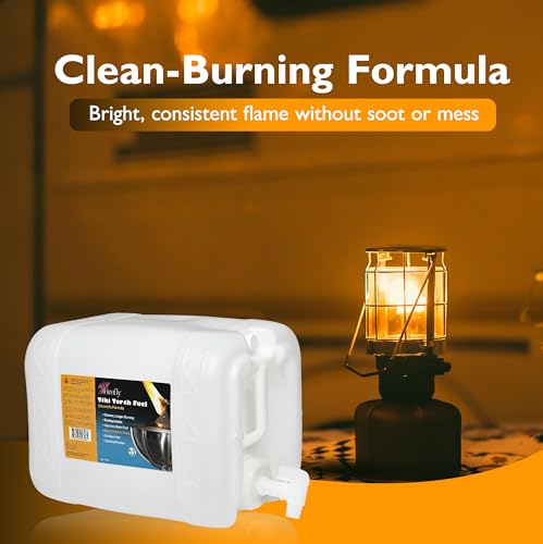 Image of Firefly Fuel Tiki Torch Fuel, 5 Gallons Outdoor Lamp Oil, Citronella Formula, Clean Burning, Low Smoke, Long-Lasting Fuel for Tiki Torches and Lanterns