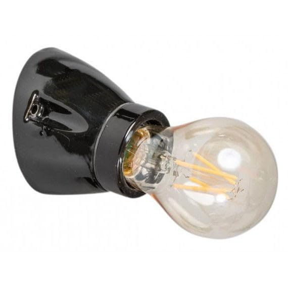 LnD - Aplique de porcelana vintage negro E27