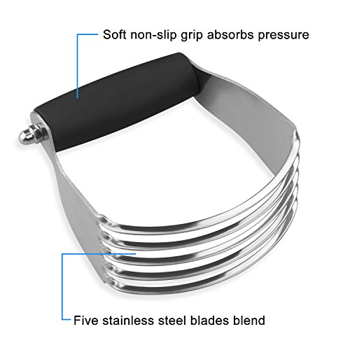 Pastry Cutter Set, Eagmak Pastry Blender And Dough Scraper, Professional Stainless Steel Dough Cutter/Blender Scraper Set For Kitchen Baking Tools (Black) #TOP3