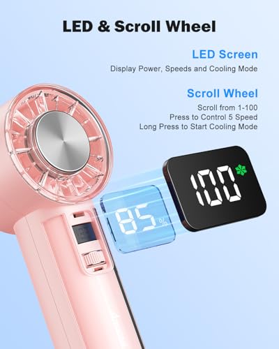 Image of AMACOOL Handheld Fan with Ice Cooler, Mothers Day Gifts for Mom Her Women Girl, Mini Portable Cooling Fan, Small Yet Powerful, Personal Hand Fans for Travel Essentials Beach Makeup Must Have