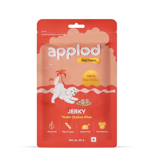 Image of Tender Chicken Jerky Bites Dog Treats for Puppies & Adult Dogs | Made with Real Chicken Breast | High-Protein Low-Fat Grain-Free Reward Snacks | Pack of 2 | 50g x 2