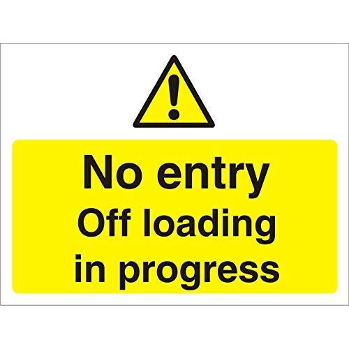 Seco No Entry Off Loading in Progress Sign, 600mm x 450mm - 4mm Fluted Board