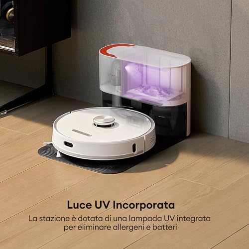 Ultenic T10 Pro Robot Aspirapolvere Lavapavimenti, con Svuotamento Automatico, Navigazione LDS, Panni di Lavaggio Doppio, 220 Min, 4000Pa, WiFi/APP/Alexa/Siri/IFTTT