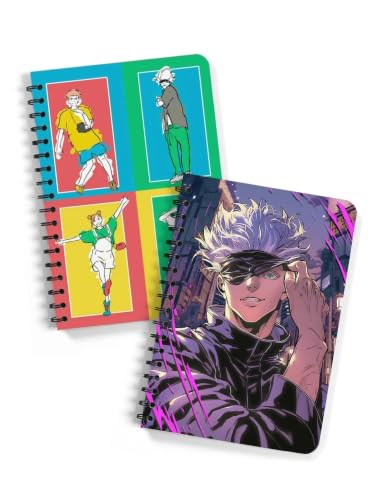 Image of ComicSense.xyz Anime Sketchbook Groovy Sorcerer, Limitless Printed A5 Spiral Drawing Sketch Book Unruled for Kids Students Gift (Pack of 2)