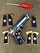 HK GRIPS Compatible with Beretta 92/96/98/M9 Full Size Grips, Resident Evil, Samurai Edge, Biohazard Raccoon S.T.A.R.S, Light Walnut Wood (Dark Root Walnut Wood Blue Logo)