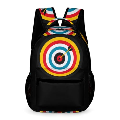 Archery Bullseye Target Sports Laptop Backpack Lightweight Travel Daypack Work Bag for School Office