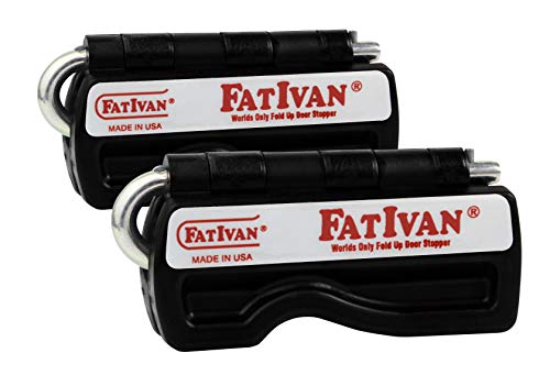 The Original Fat Ivan Fold Up Doorstop Wedge With Magnet - Black (Pack Of 2) #TOP21