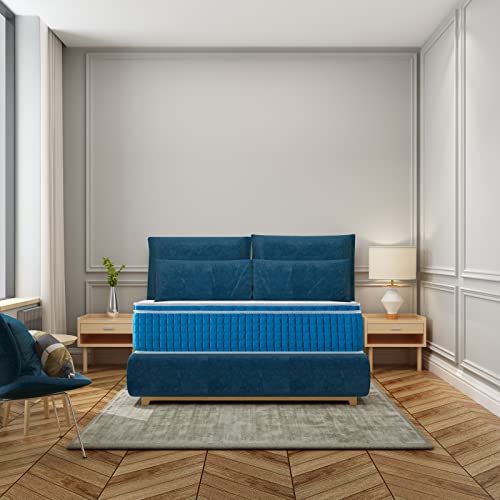 Rucas-King-Size-Mattress-in-a-Box-13-Inch-Pillow-Top-Gel-Memory-Foam-Hybrid-MattressPocket-Spring-Firm-with-5-Zone-for-Back-Pain-ReliefIce-Silk-Fabirc10-Year-Support