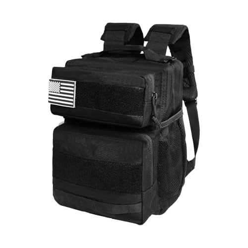 aiGear 15L Tactical Backpack, Small MOLLE Hiking Daypack, Black