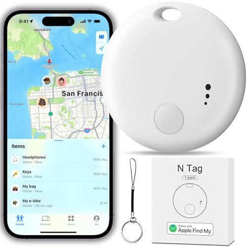 1 Pack Tracker Tag Bluetooth Tracker, Smart Tag Locator Tracking Device, Keys Finder and Item Locator, Air Tracker Item Finders with Apple Find My(iOS Only)