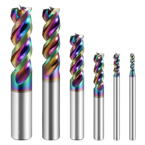 Image of Carbide Colorful U-Groove End Mills-3 Flute DLC Coated for Aluminum.1 Pcs 10x75mm
