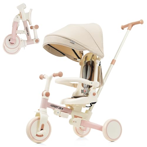 7 in 1 Baby Tricycle Toddler Trike Collapsible Frame Kid