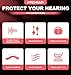PROHEAR 038 Ear Protection Safety Earmuffs for Mowing, 28dB Noise Reduction Passive Hearing Protector, Compact Foldable Headset for Shooting Construction Power Tools, Red