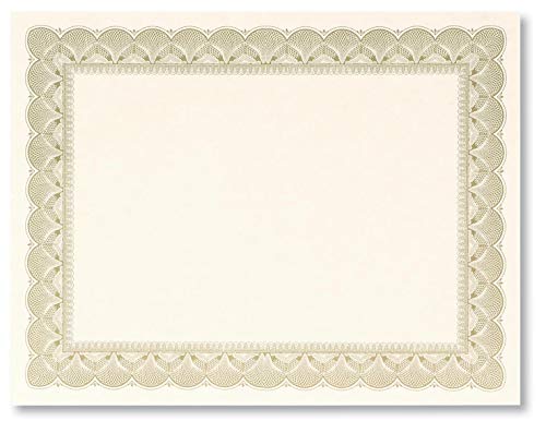 Paperdirect Gold Metallic Traditional Metal Colored Standard White Parchment Certificates, 8.5 X 11, 100 Count #TOP1