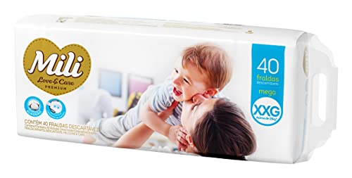 Fralda Mili Love&Care, MEGA XXG - 40 unidades