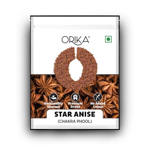 Image of Orika Star Anise (Chakra Phool) Whole Spice | 100% Natural, Aromatic Spice for Indian Cooking & Masala Chai - 25g Pouch (1)