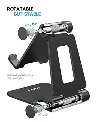 Nulaxy Foldable Tablet Phone Stand Compatible with Nintendo Switch Desk Holder for iPad Air Pro iPhone Xs/XR/XS Max/X 8 7 6 Plus, Samsung Galaxy Tab, Android Phones, Tablets E-Readers, Black - Image 7