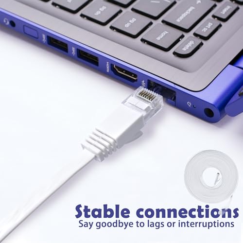Cable Ethernet Plano Cat 6 de 10 m con Conector RJ45 miniatura 2